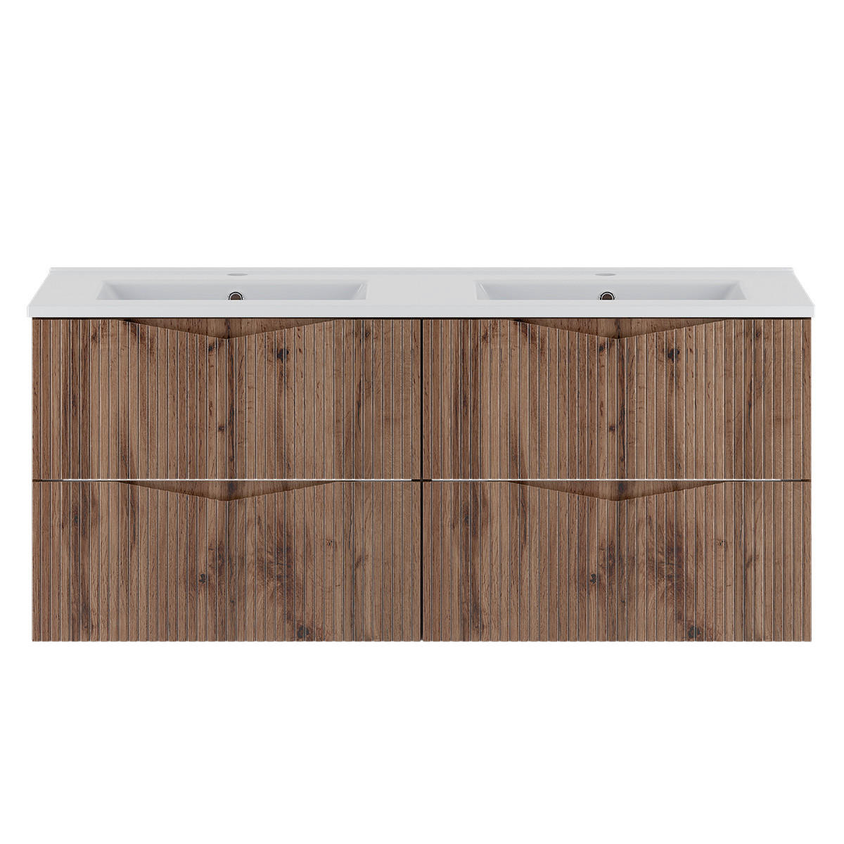 DOPPELWASCHTISCH 120cm Tao Holz - Braun, Holzwerkstoff (120/50/45.8cm) - Petits-meubles