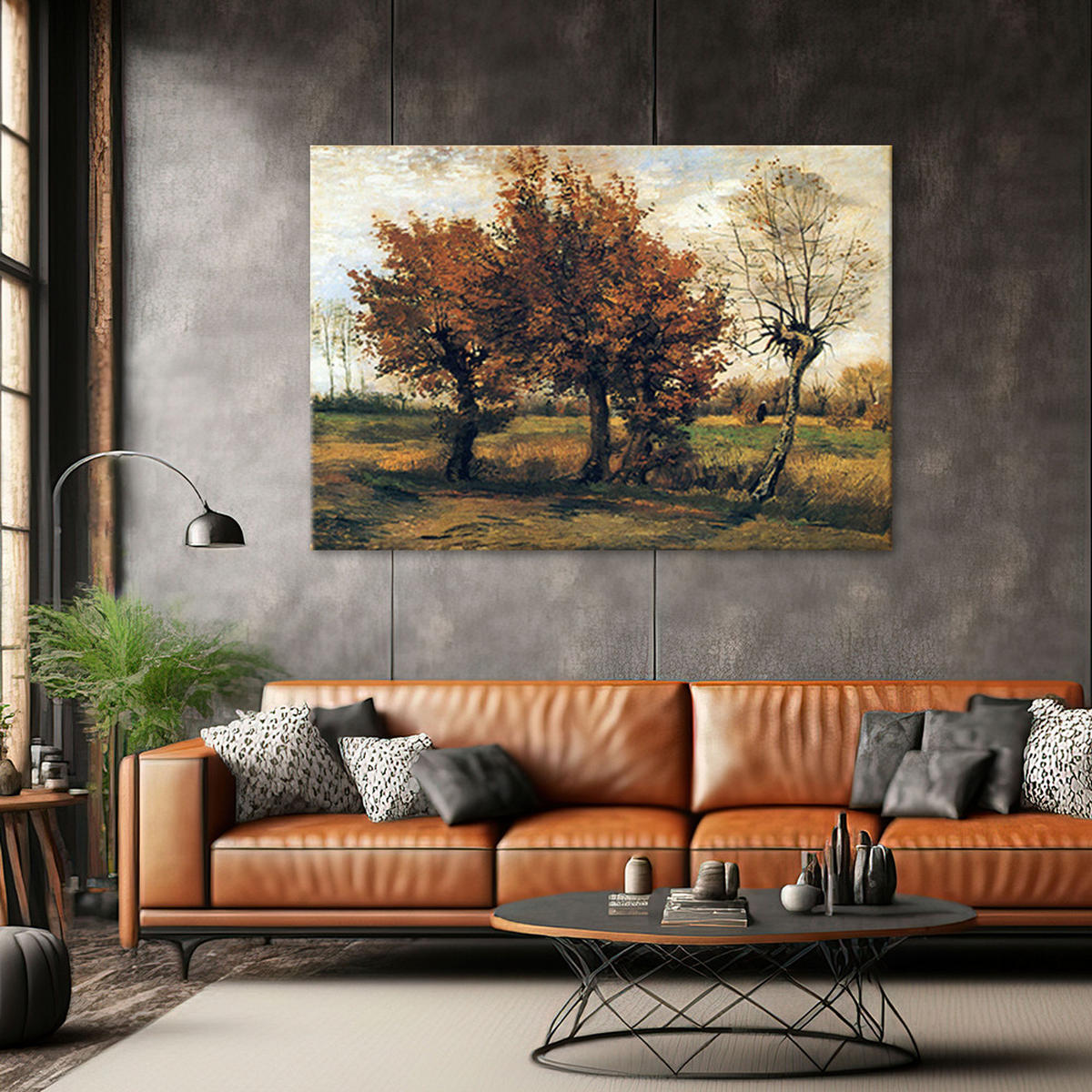 WANDBILD herbstlandschaft v. van Gogh - Multicolor, Textil (60/40cm) - Feeby