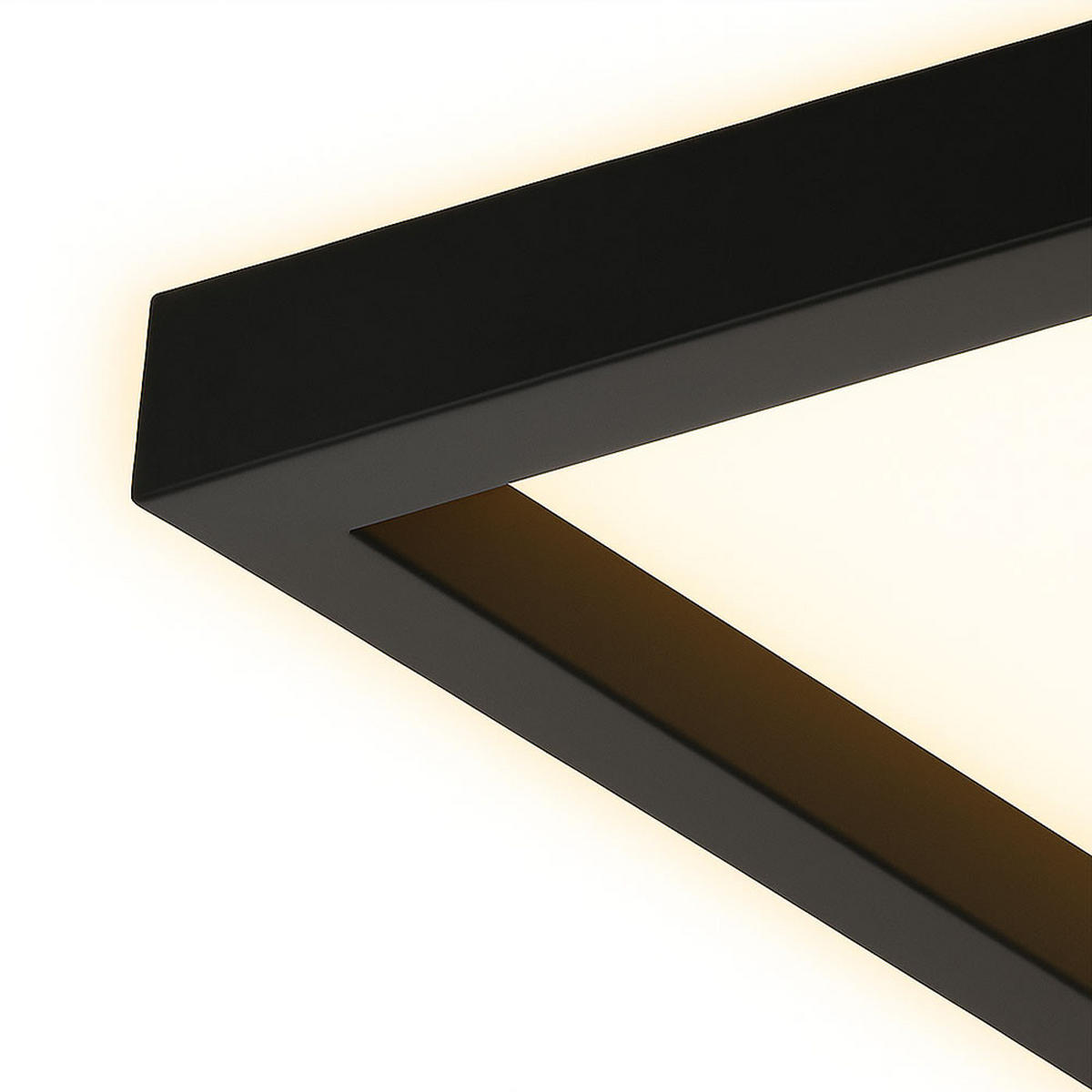 LED DECKENPANEL Backlight Schwarz eckig - Schwarz, Kunststoff (58.2/20.2/4.1cm) - Briloner