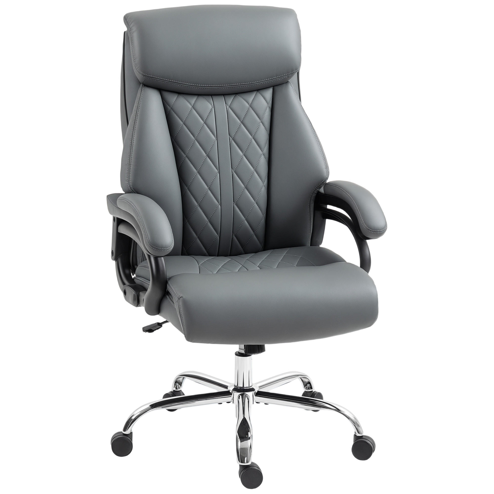 CHEFSESSEL aus PU-Leder Anthrazitgrau - Anthrazit, Leder (68/123/71cm) - HOMCOM