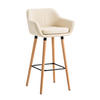 BARHOCKER Grande, Gestell Holz, Kunstleder Creme - Creme/Braun, Holz/Kunststoff (55/99/46cm) - TPFLiving