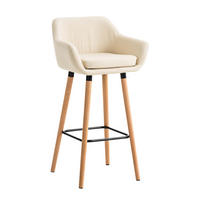 BARHOCKER Grande, Gestell Holz, Kunstleder Creme - Creme/Braun, Holz/Kunststoff (55/99/46cm) - TPFLiving