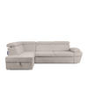 SCHLAFECKSOFA RATLO links 4/5-Sitzer mit Bettkasten, Ecru - Ecru/Silberfarben, Textil (270/190cm) - KONSIMO®