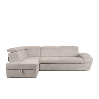 SCHLAFECKSOFA RATLO links 4/5-Sitzer mit Bettkasten, Ecru - Ecru/Silberfarben, Textil (270/190cm) - KONSIMO®