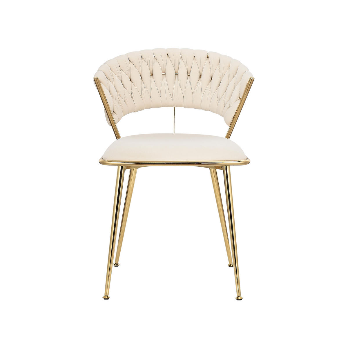 ESSZIMMERSTUHL 2er Set aus Samt, Beige - Beige, Metall (43.5/75/43.5cm)