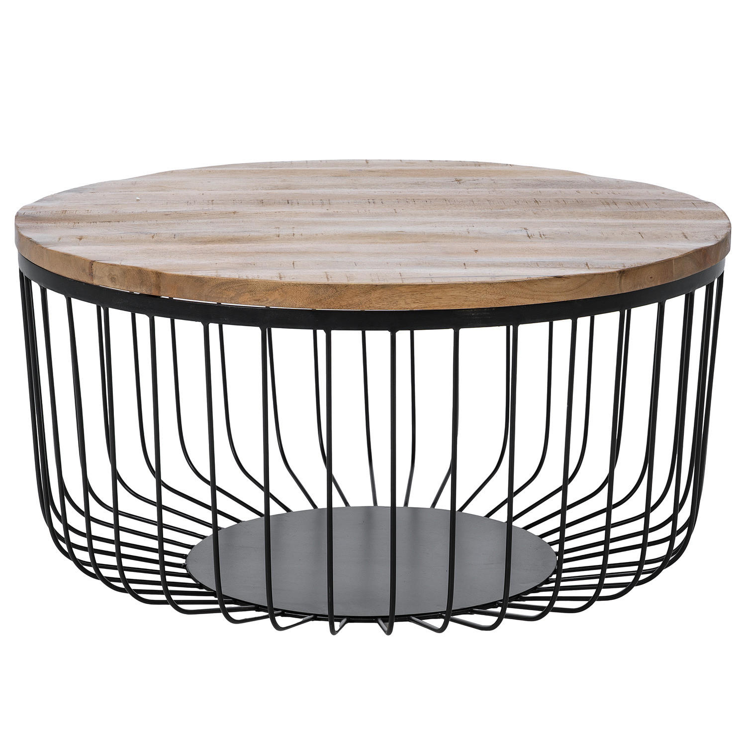 HOME24 Couchtisch ROWER - Schwarz/Braun, Holz/Metall (79/79/40cm) - home24