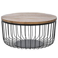 HOME24 Couchtisch ROWER - Schwarz/Braun, Holz/Metall (79/79/40cm) - home24
