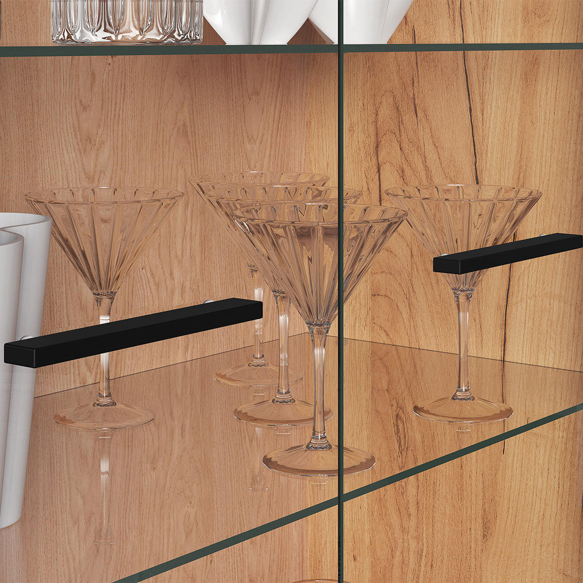 VITRINA Solal Les - rjava, leseni material (92/141/40cm) - Petits-meubles