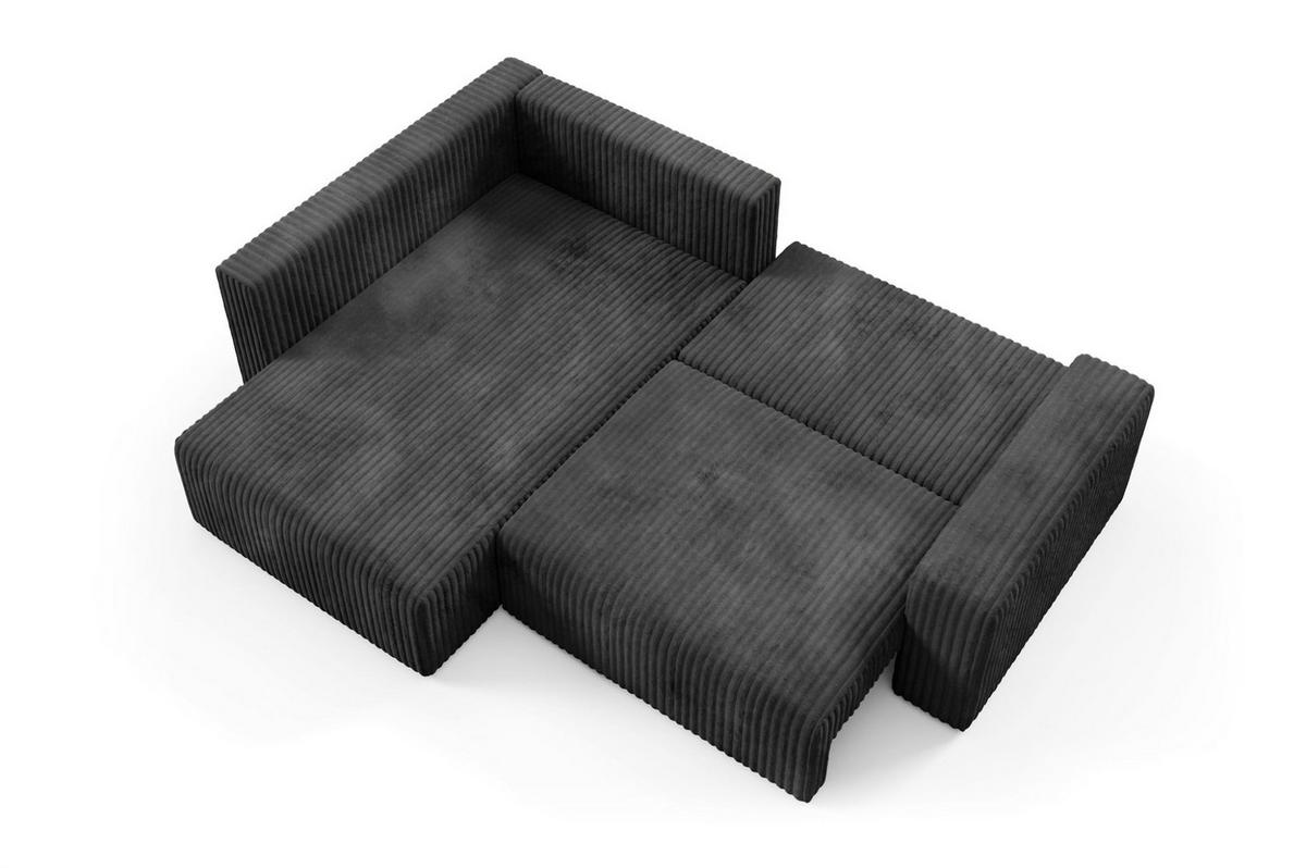 ECKSOFA Natalia Xl - Schwarz, Holzwerkstoff/Textil (182/245cm) - Fun Möbel