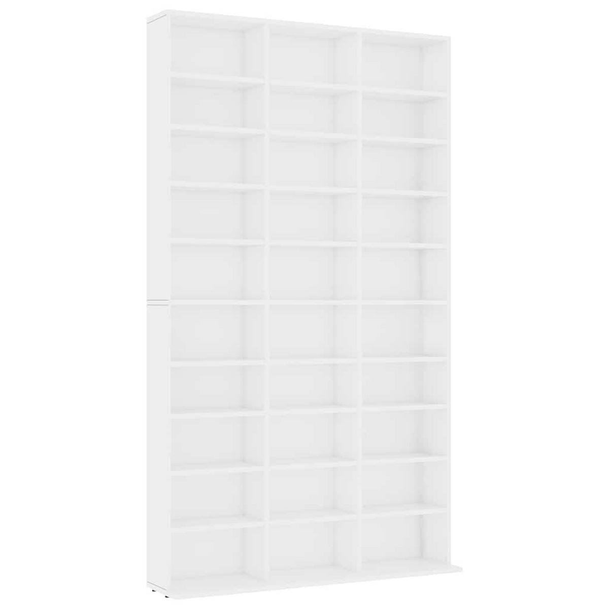 CD-SCHRANK Weiß 102/16/177,5 Cm Holzwerkstoff - Weiß, Holz (23/177.5/102cm) - vidaXL