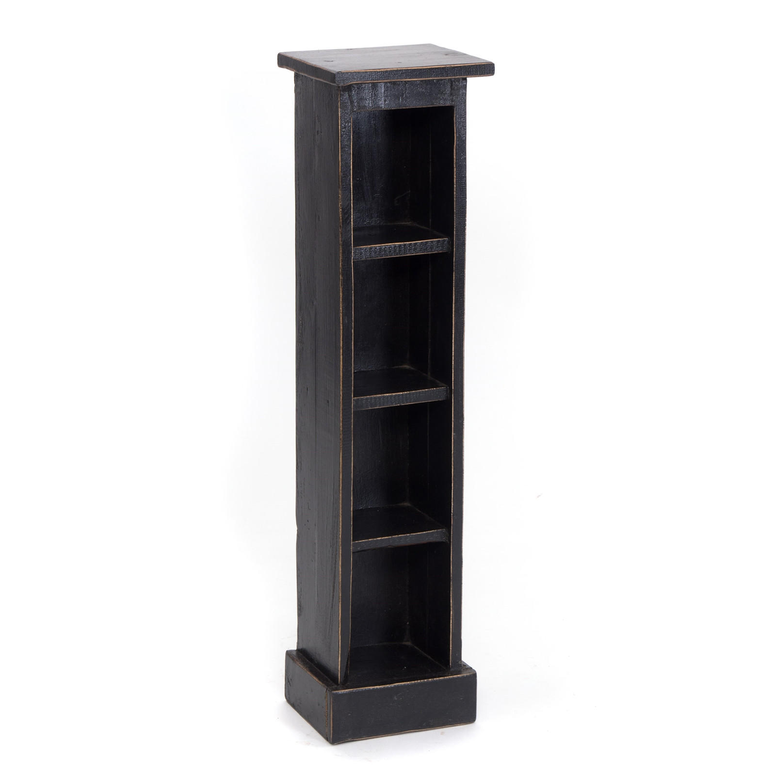 CD REGAL TOWER Mahagoni Massivholz, 4 Fächer 09 voodoo - schwarz - Schwarz, Holz (16/76/15cm) - DESIGN DELIGHTS