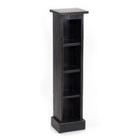 CD REGAL TOWER Mahagoni Massivholz, 4 Fächer 09 voodoo - schwarz - Schwarz, Holz (16/76/15cm) - DESIGN DELIGHTS
