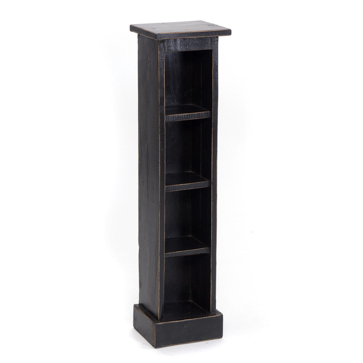 CD REGAL TOWER Mahagoni Massivholz, 4 Fächer 09 voodoo - schwarz - Schwarz, Holz (16/76/15cm) - DESIGN DELIGHTS