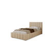 POLSTERBETT Alma 90x200 cm, Einzelbett mit Bettkasten, Lattenrost und Matratze aus Holz, Velourstoff: Creme - Creme, Holz/Kunststoff (90/200cm) - Marpur