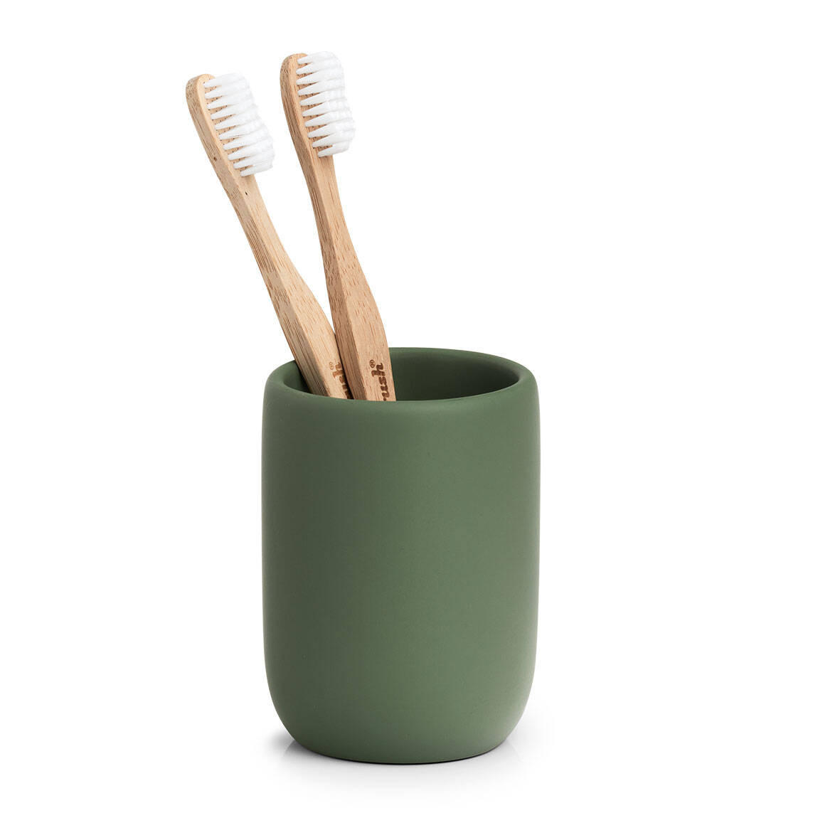 ZAHNBÜRSTENBECHER Modern Ø 7,2 cm - Grün, Kunststoff (7.2/10/7.2cm)