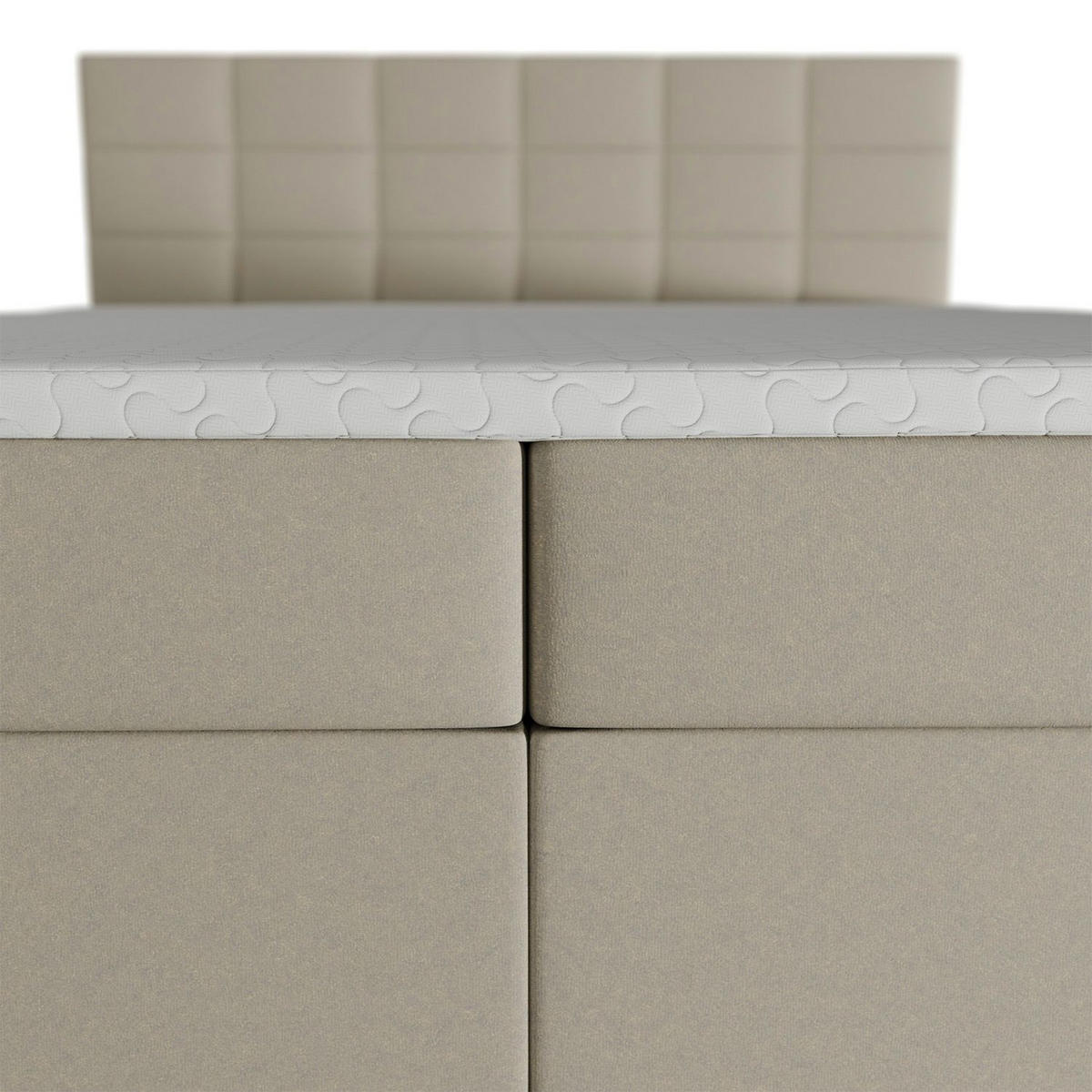 BOXBETT Seattle beige 180x200 cm Malmo-Stoff - Beige, Textil (180/200cm) - Juskys