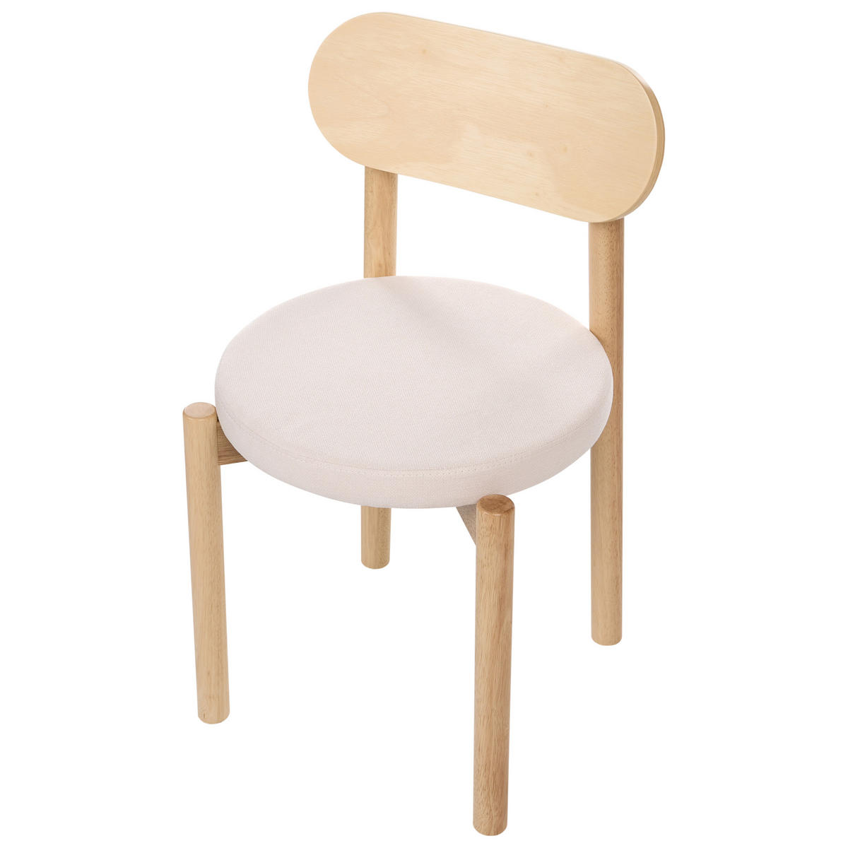 ESSZIMMERSTUHL 2er-Set Holz Hellbraun/Hellbeige Paulina - Hellbraun, Textil (44/79/45cm) - Beliani