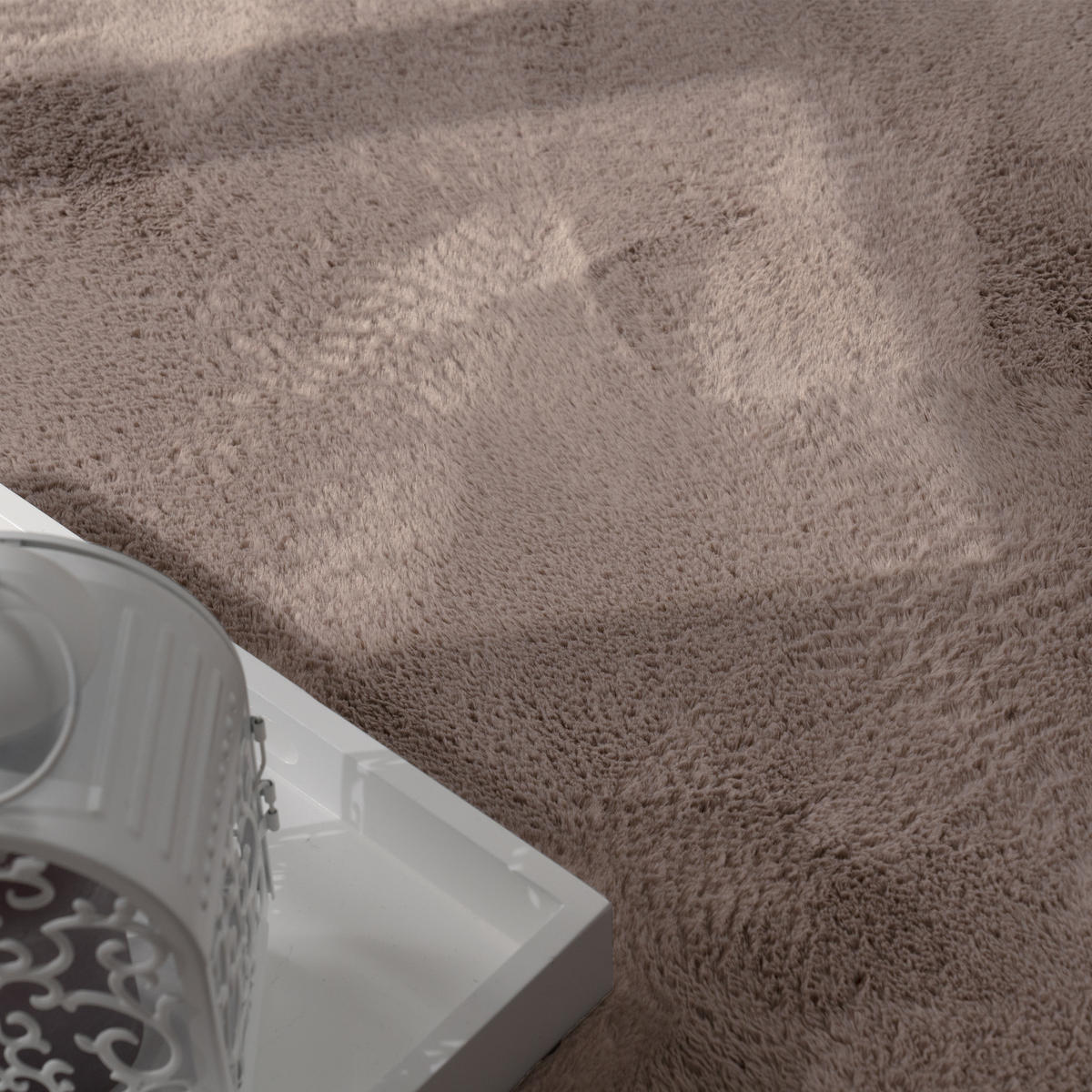 HOCHFLORTEPPICH 100/100 cm Soft 380 - Taupe, Textil (100/100cm) - Paco Home