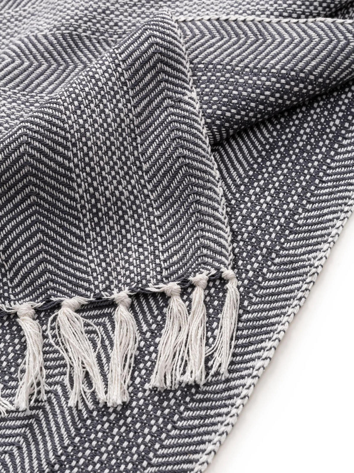 BAUMWOLLDECKE Alisea Anthrazit 125x150 cm - Anthrazit, Textil (125/150cm) - benuta Nest