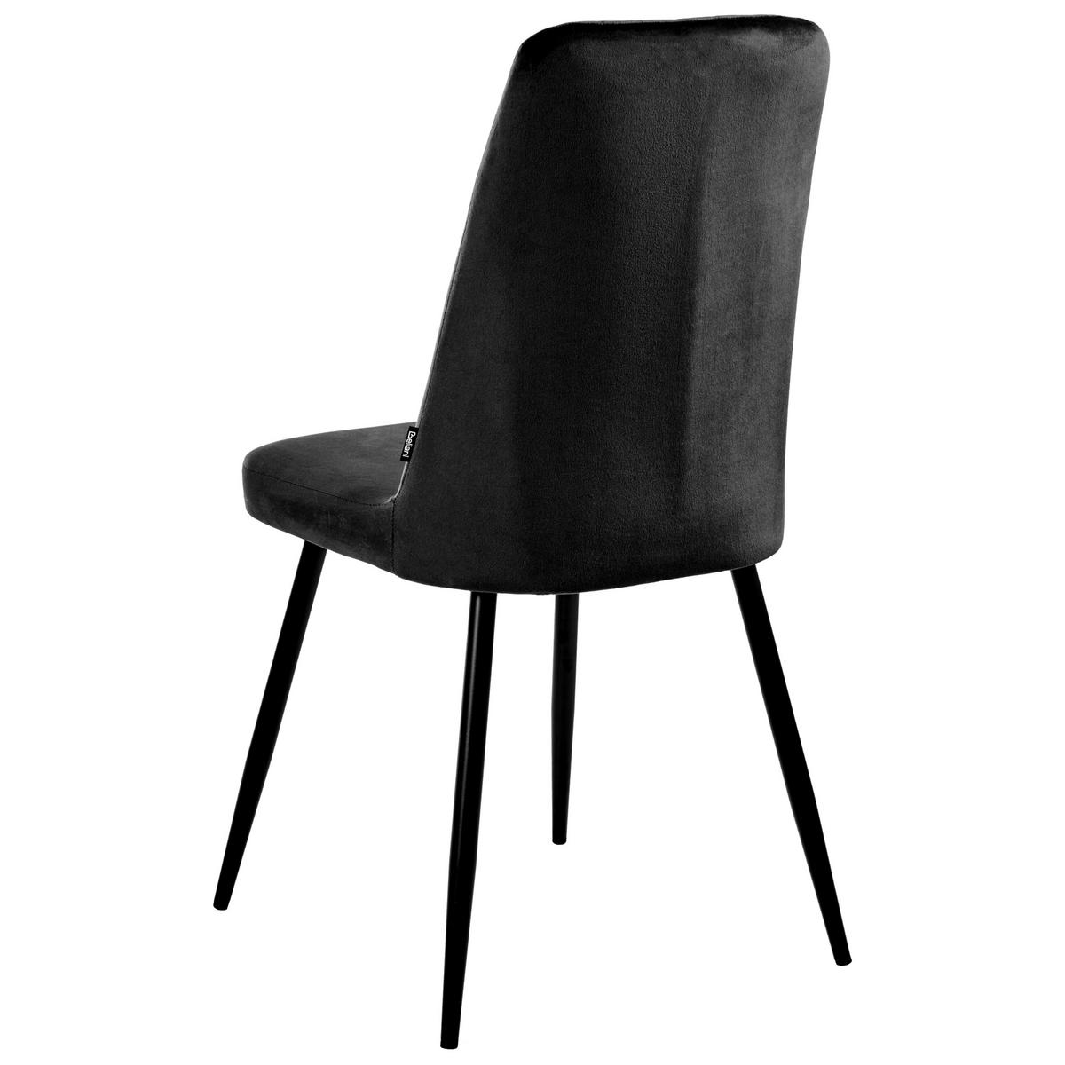 ÉTKEZŐSZÉK 4 darabos Szett Fekete Kirby - fekete, textil (47/91/49cm) - Beliani