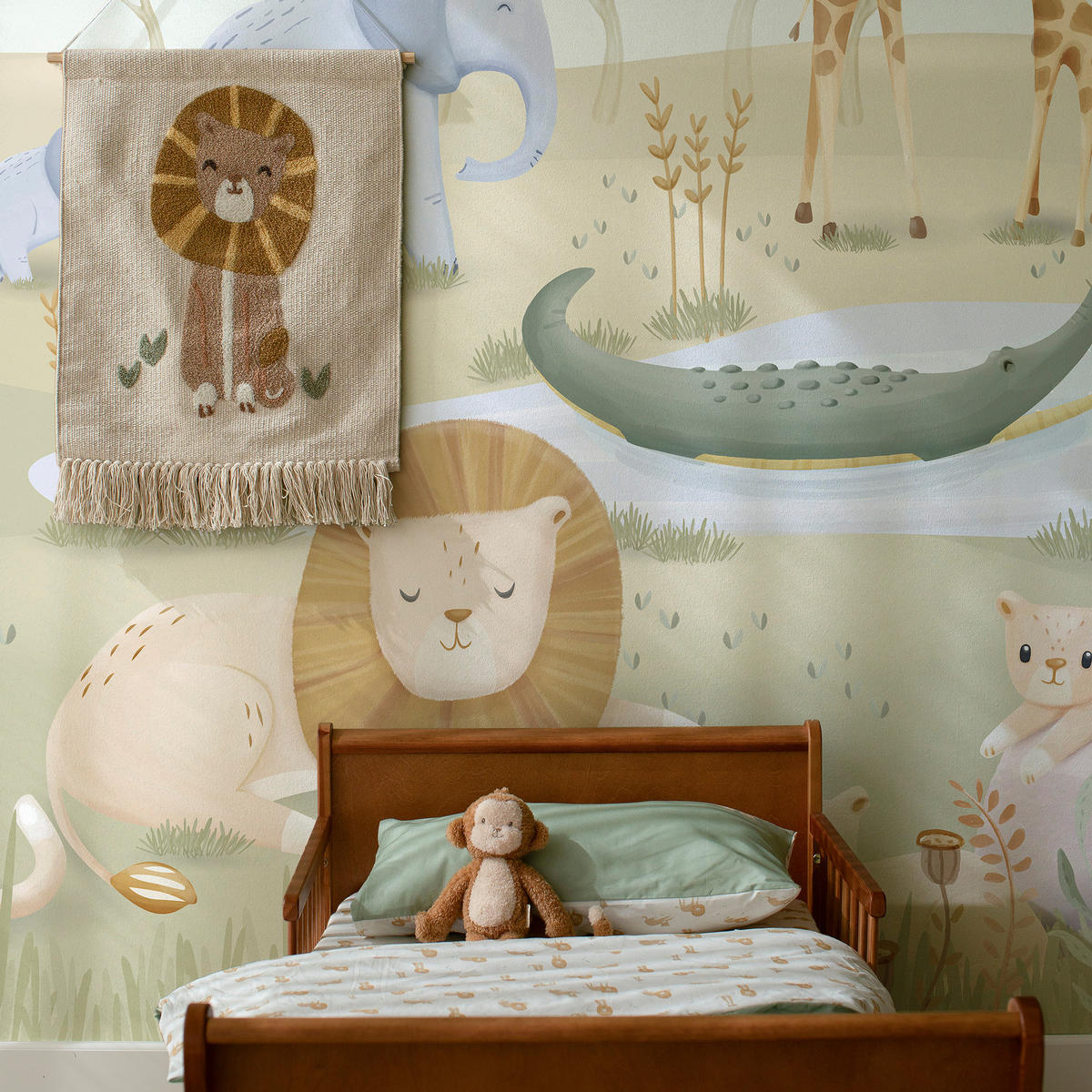 FOTOTAPETE Safari Friends 280x300cm - Multicolor, Papier/Kunststoff (300/0.1cm) - Little Dutch
