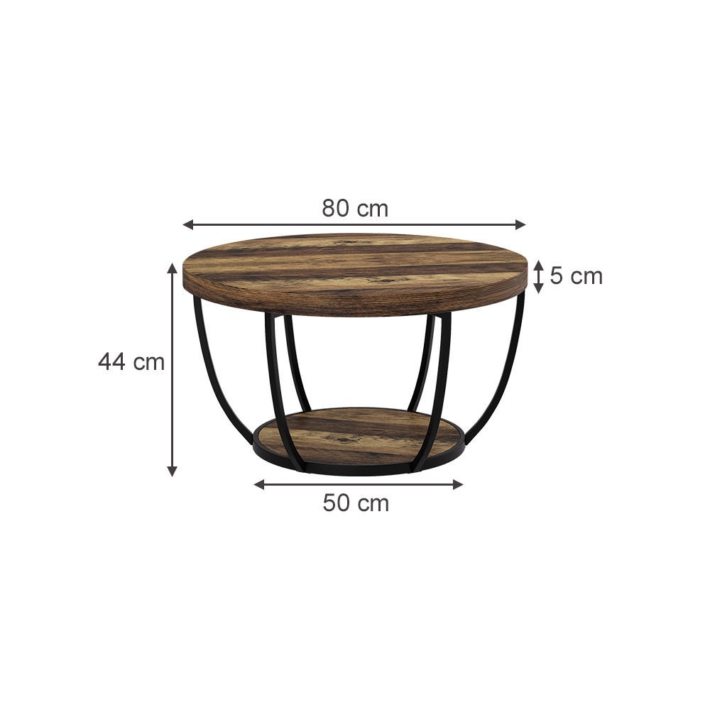 COUCHTISCH Arvina Eiche rustikal 80 x 80 cm - Wildeiche, Holzwerkstoff (80/80/44cm) - Vicco