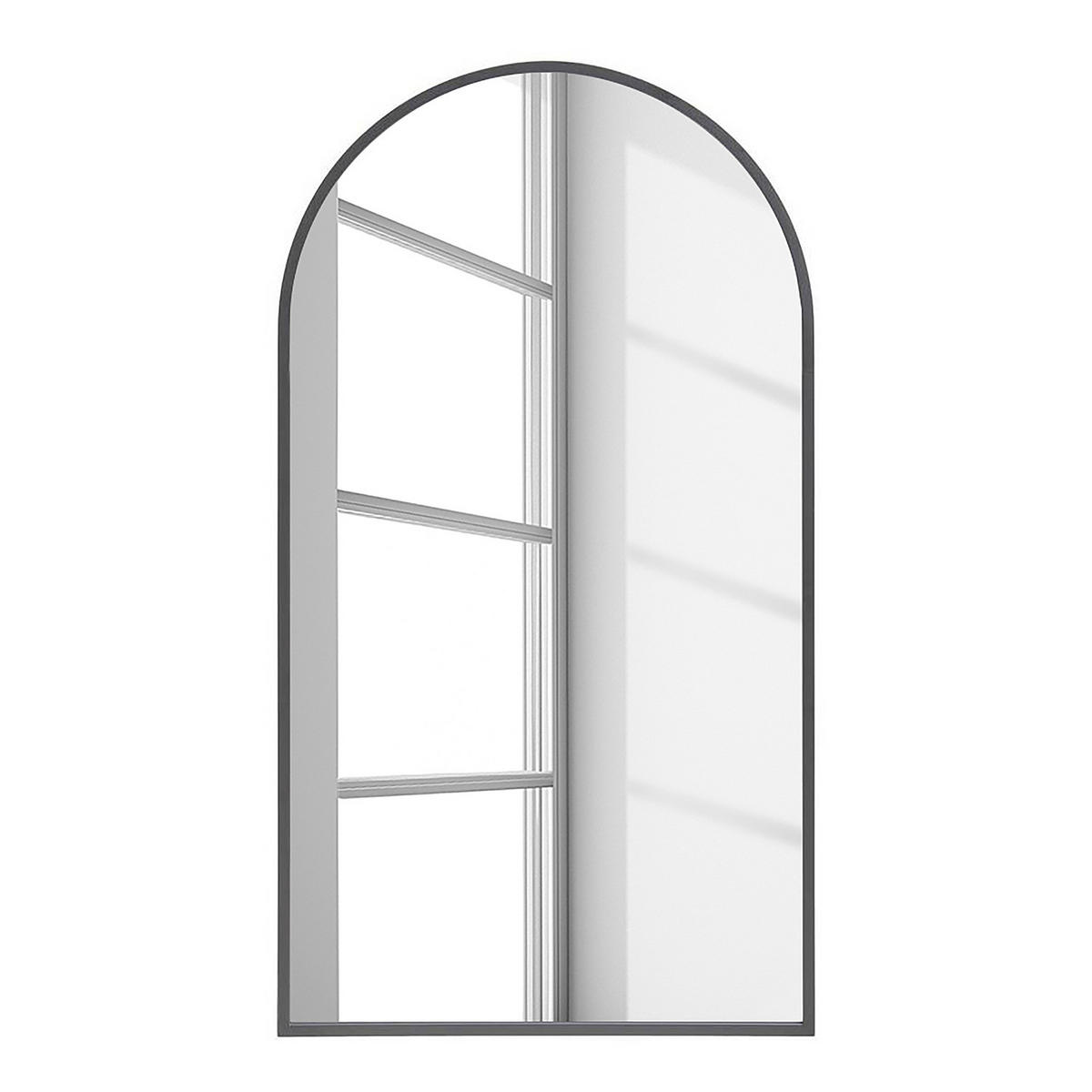 SPIEGEL - halbrund - Metall - Schwarz - Schwarz, Metall (88/160/2.5cm) - home24