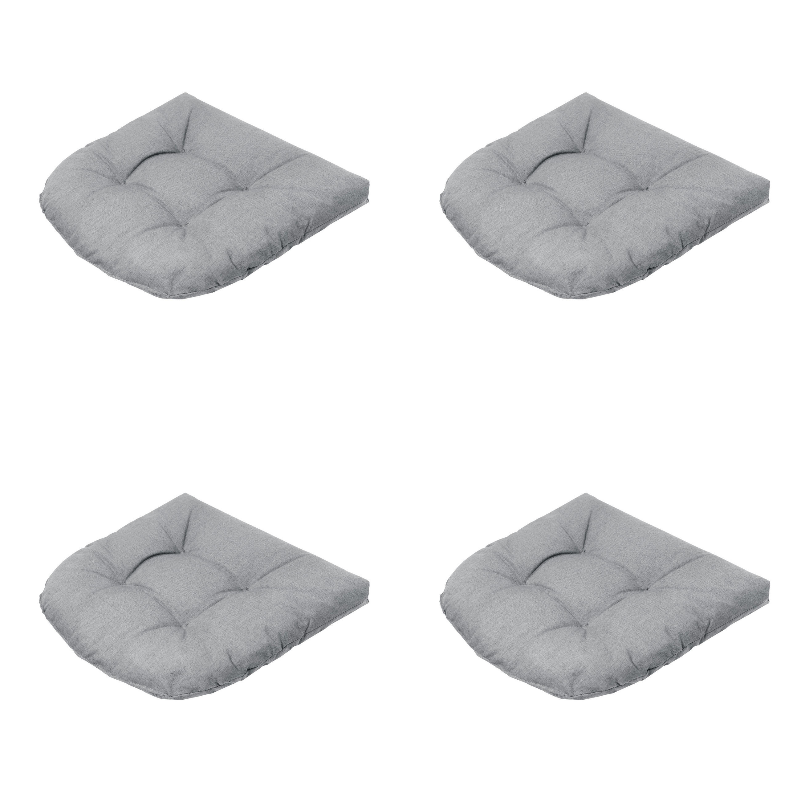 SITZKISSEN Best deal - Grau - 46/46/6 cm - 4er-Set - Grau, Textil (46/6/46cm) - Madison