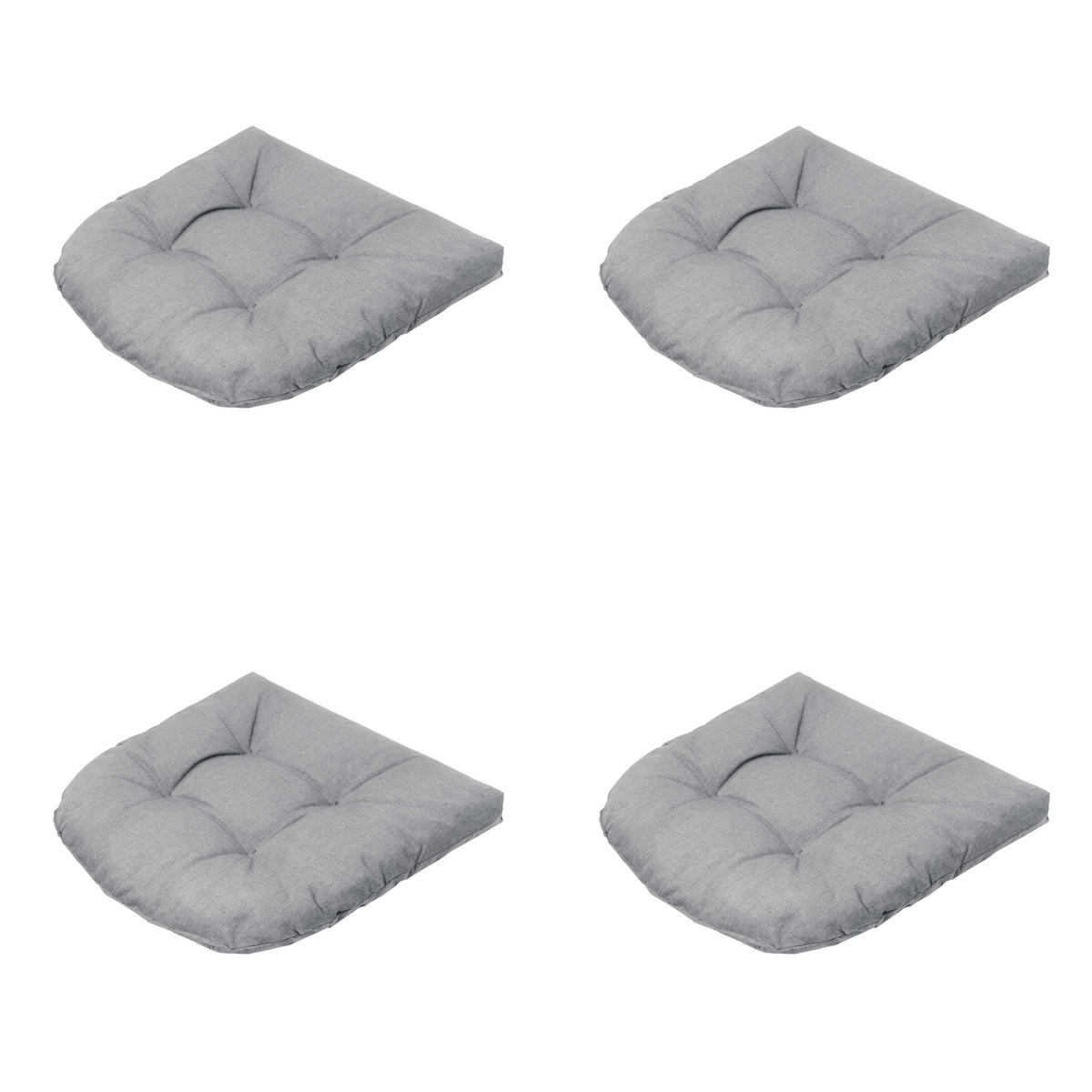 SITZKISSEN Best deal - Grau - 46/46/6 cm - 4er-Set - Grau, Textil (46/6/46cm) - Madison