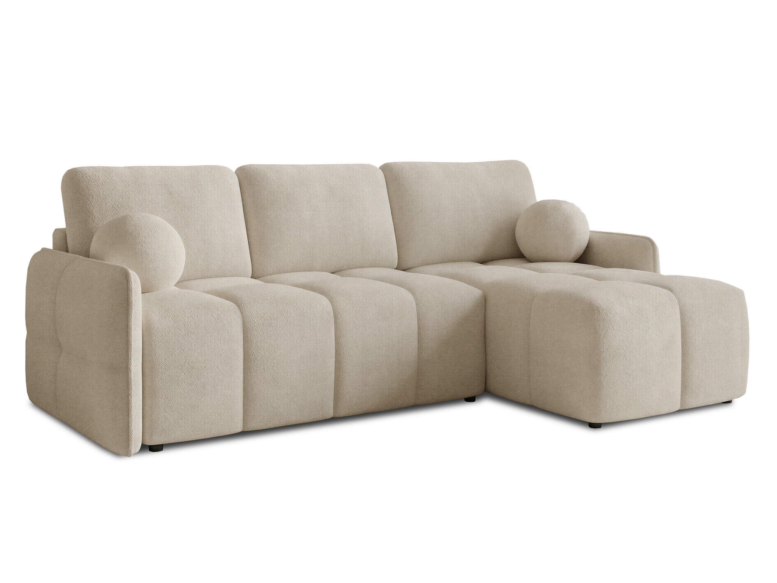 ECKSOFA Nubo - Beige/Schwarz, Holz/Kunststoff (218/150cm) - Sofnet