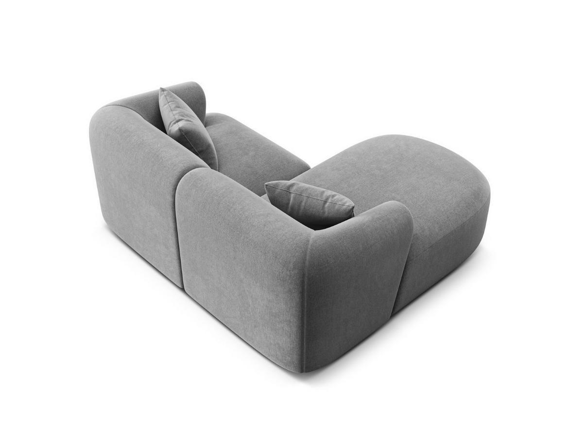 MODULARES-ECKSOFA links Campi aus Samt grau 3 Sitzplätze - Grau, Textil (156/180cm) - Cosmopolitan Design