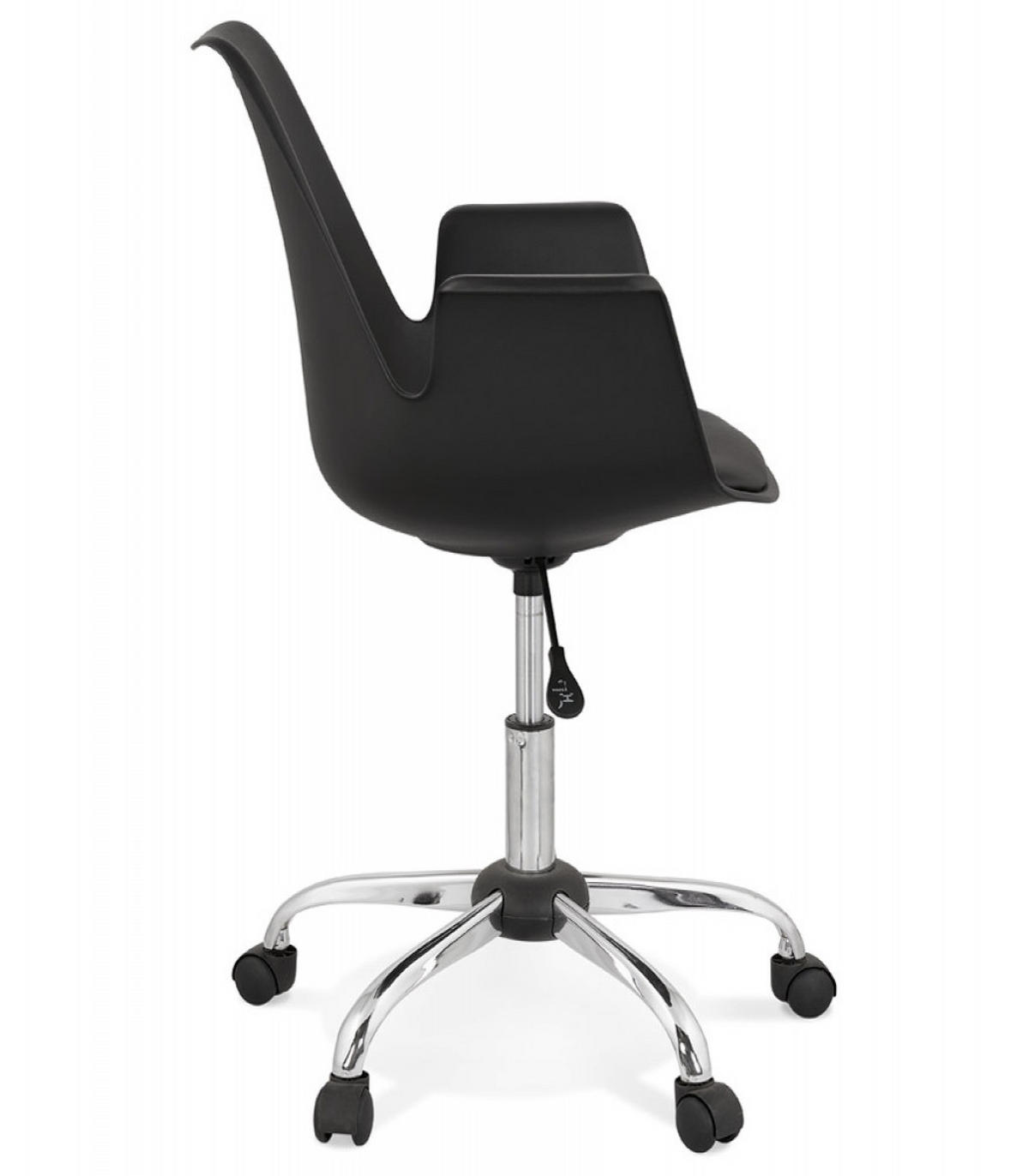 BÜROSTUHL mit Armlehnen aus Kunststoff und Rollen TRIP, Schwarz 58x58x22,3 cm - Chromfarben/Schwarz, Kunststoff/Metall (58/22/58cm) - KADIMA DESIGN