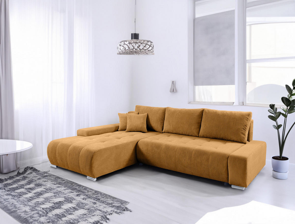 ECKSOFA mit Bettkasten Tragel L, Brown - Braun, Textil (185/265cm) - Meblito