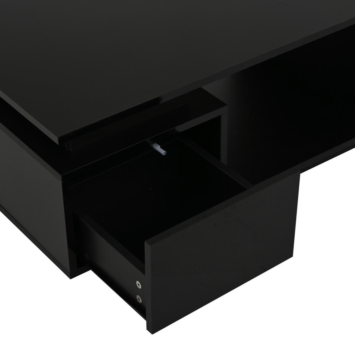 COUCHTISCH aus Spanplatte 100x50x36 cm in Schwarz mit LED-Beleuchtung - Schwarz, Holzwerkstoff (100/50/36cm) - Modfu