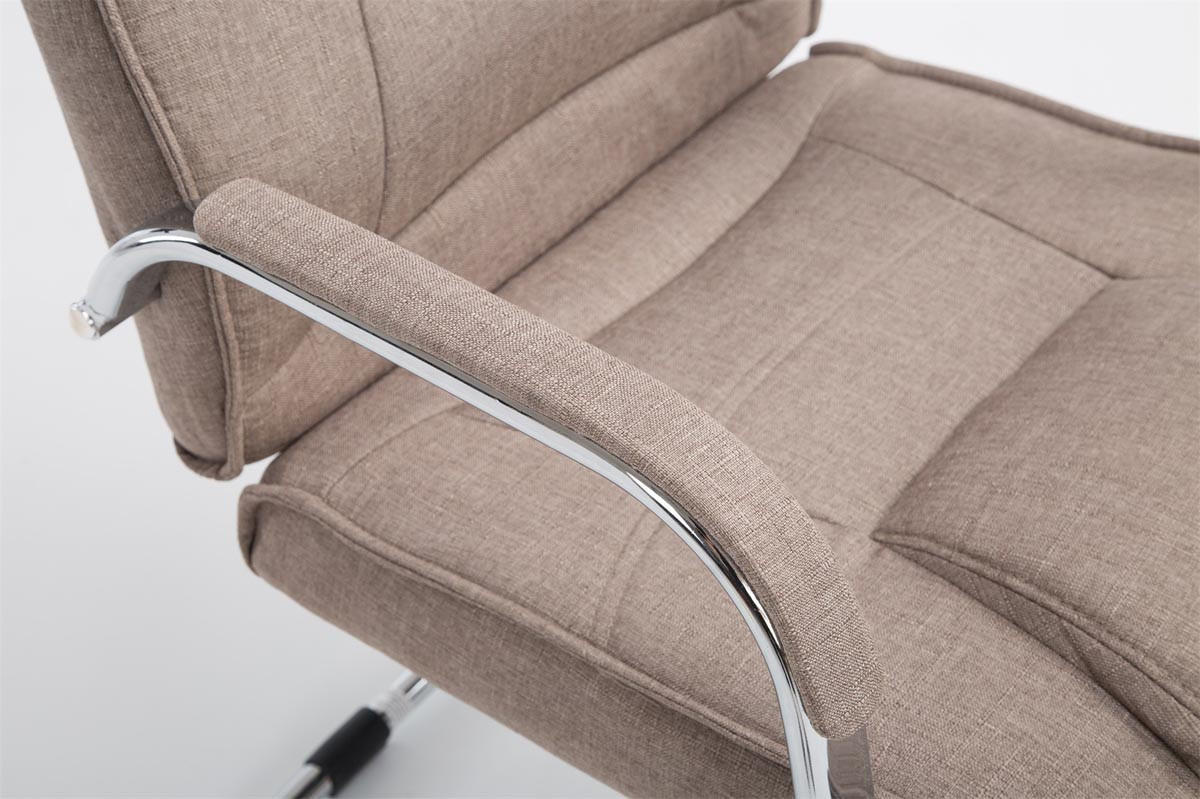 BESUCHERSTUHL Delhi Stoff Taupe Konferenzstuhl Bürostuhl - Taupe, Textil (60/104/67cm) - DELUKE