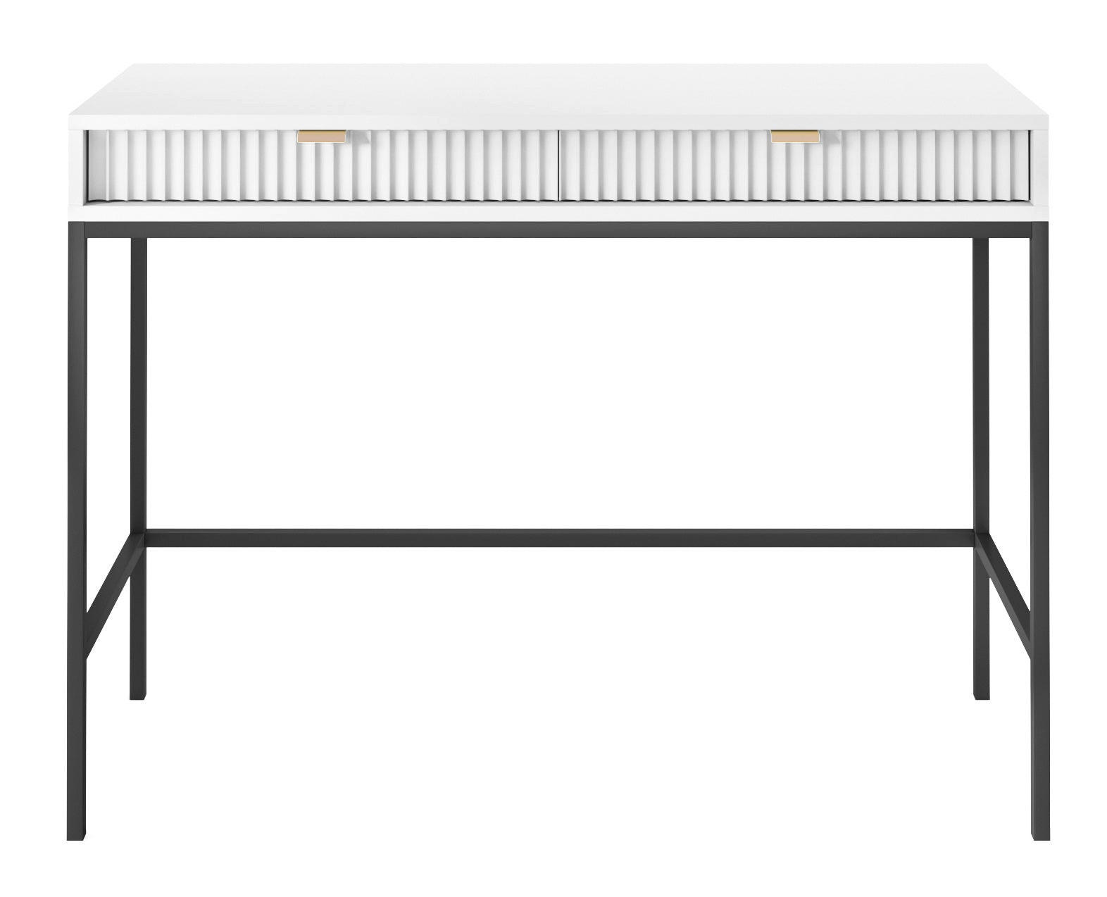 KONSOLENTISCH Vellore Weiß 104 cm - Goldfarben/Schwarz, Holzwerkstoff/Metall (50/104/77cm) - Selsey