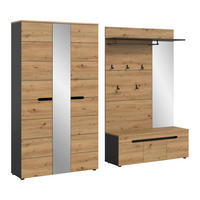 GARDEROBEN-SET CANU 3-tlg. (B/H/T: ca. 240/190/37 cm) in Basalt grau/Artisan Nachbildung - Grau, Holzwerkstoff (240/190/37cm)