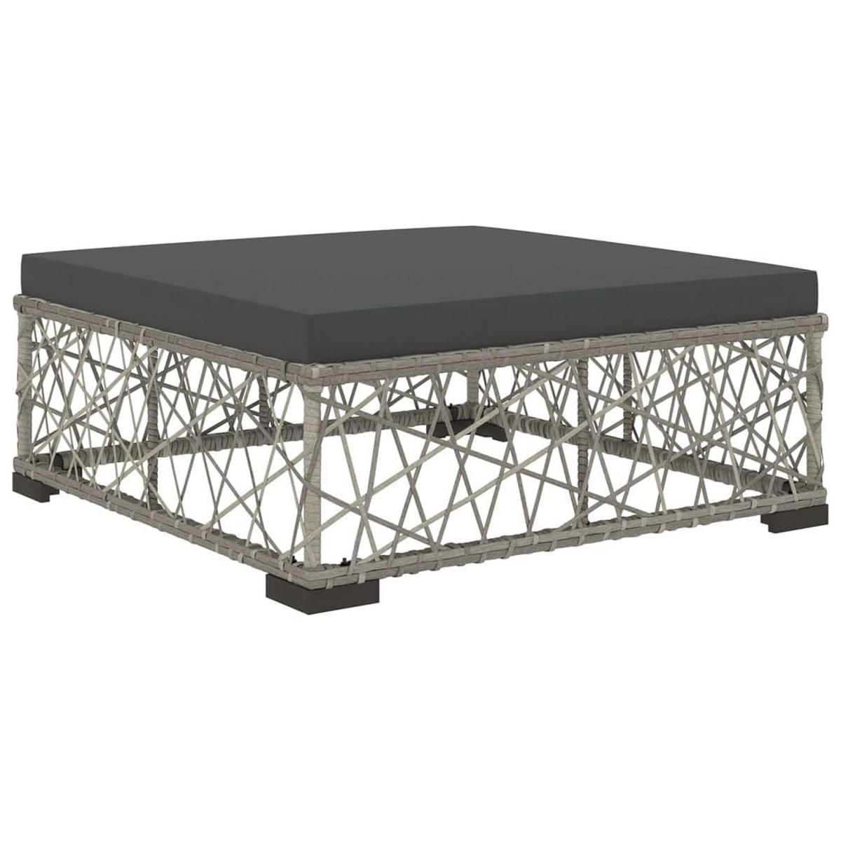 GARTEN-LOUNGE-SET 6Er Set Mit Auflagen Poly Rattan Grau - Grau, Kunststoff - vidaXL