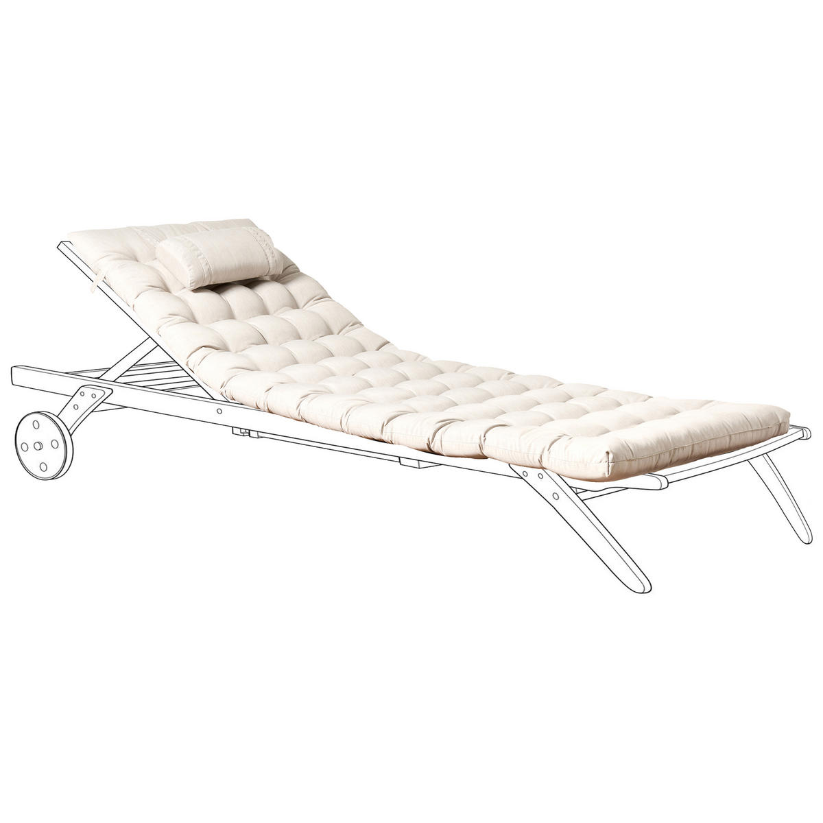 LIEGENAUFLAGE Hellbeige 56/192 cm Cesana Premium - Beige, Textil (192/5/56cm) - Beliani