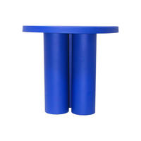 BEISTELLTISCH aus Metall - Blau - TANIYA - Blau, Metall (50.5/50.5/46.5cm) - Vente-Unique