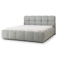 POLSTERBETT FARU Q 180x200 cm mit Bettkästen - Hellgrau - Hellgrau, Holz (180/200cm) - MASSENO