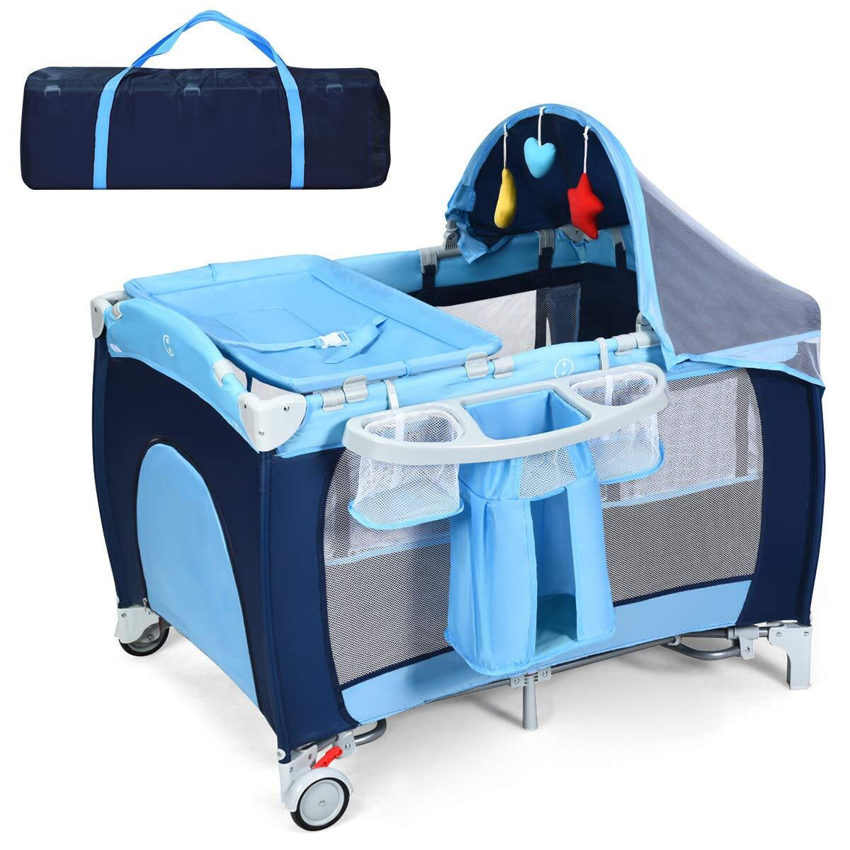 REISEBETT faltbar blau - Blau, Textil - COSTWAY