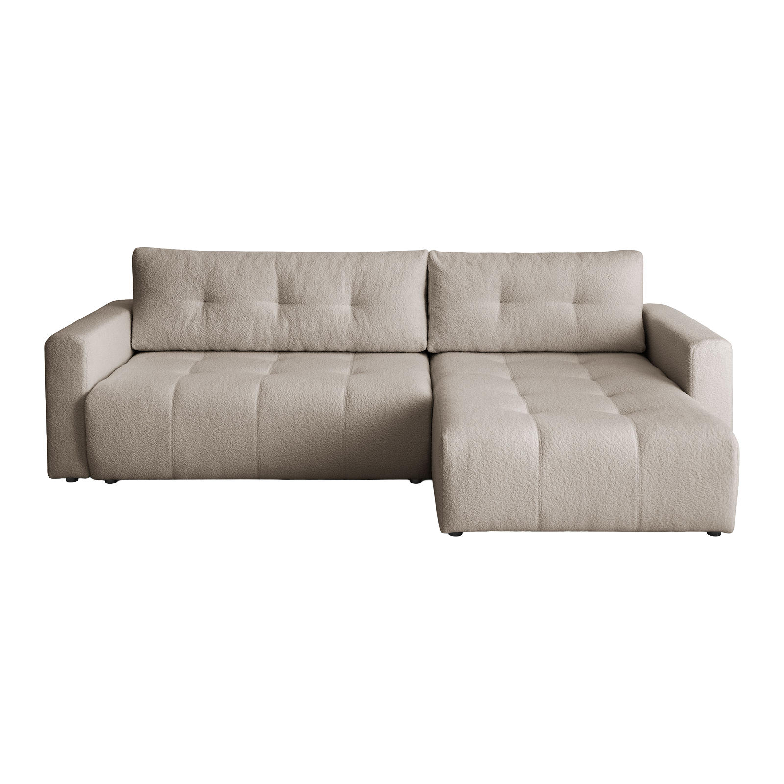ECKSOFA WALONGO mit Schlaffunktion, Beige - Beige, Textil (261/143cm) - Fedve