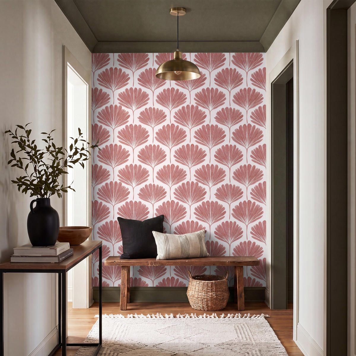 TAPETE - Fächer - Motiv - Terra - 160x220 cm - Rotbraun, Papier (160/220cm) - OnlyWow