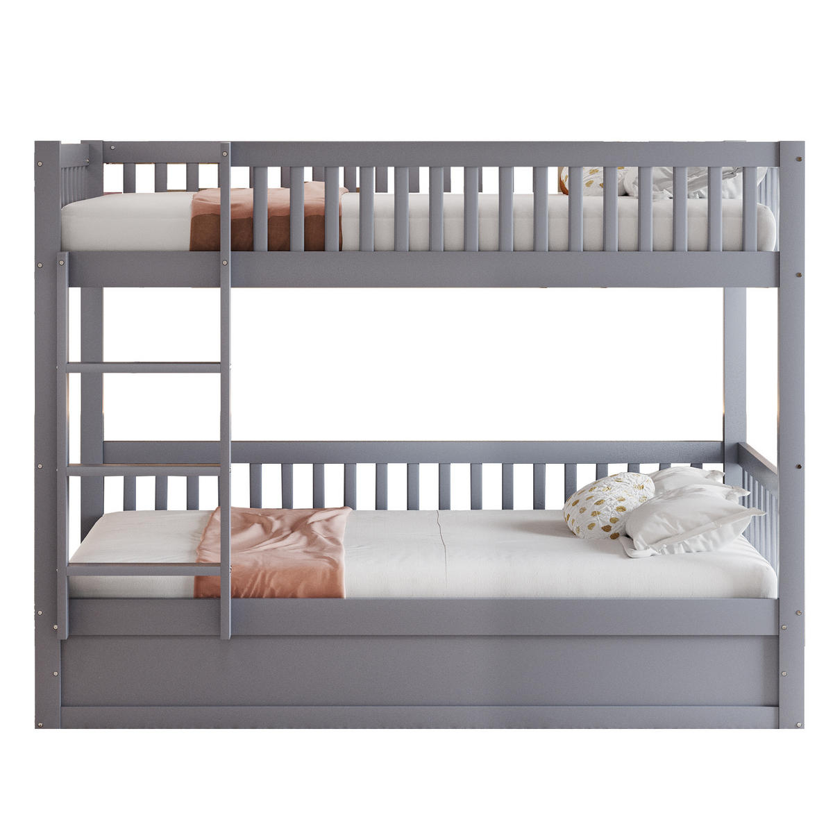 ETAGENBETT aus Kiefernholz 90x200 cm Grau mit hydraulischem Stauraum - Grau, Holzwerkstoff (90/200cm) - IVMEU