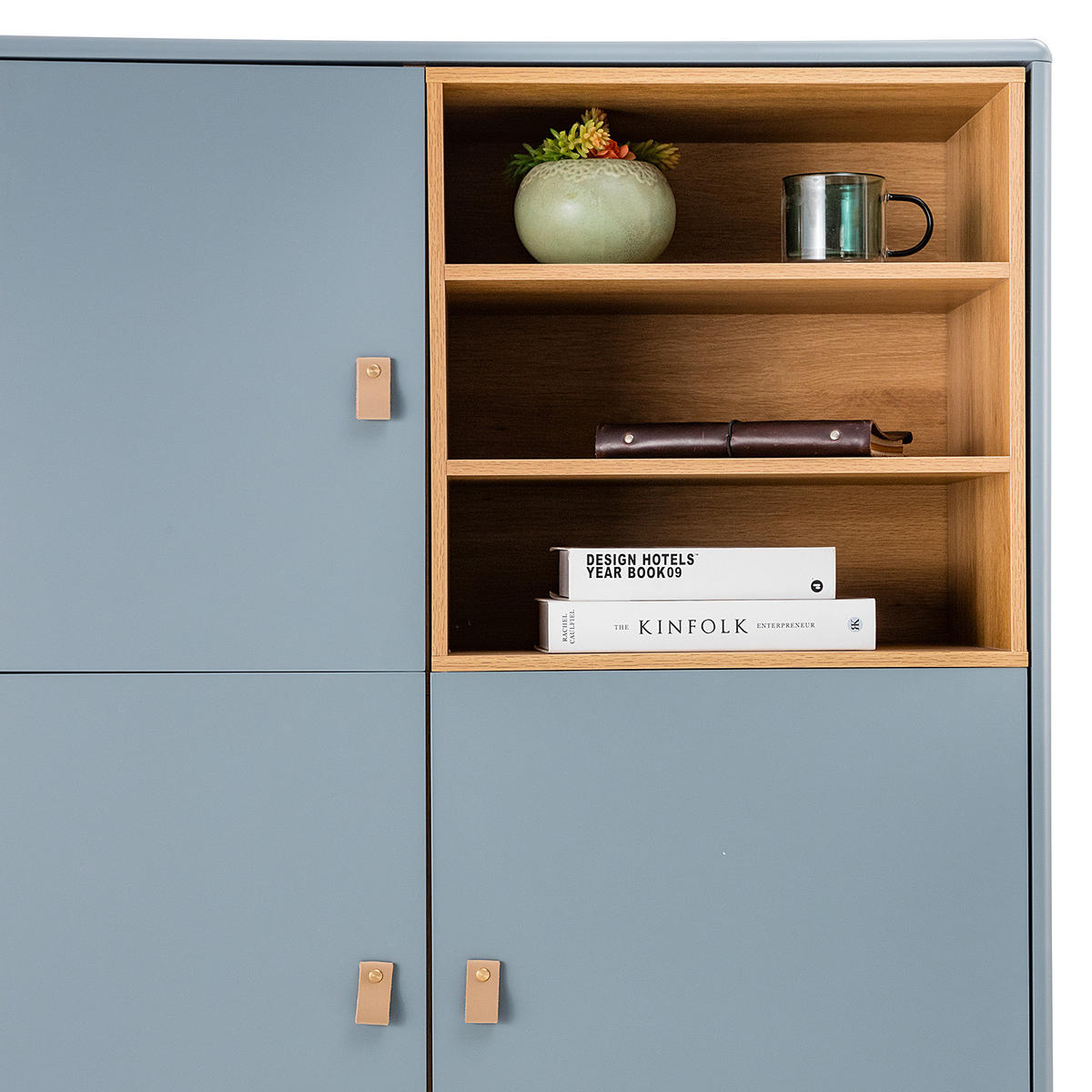 KOMMODE - MDF / Spanplatte - Blaugrau/Braun, Holz/Holzwerkstoff (100/120/40cm) - home24