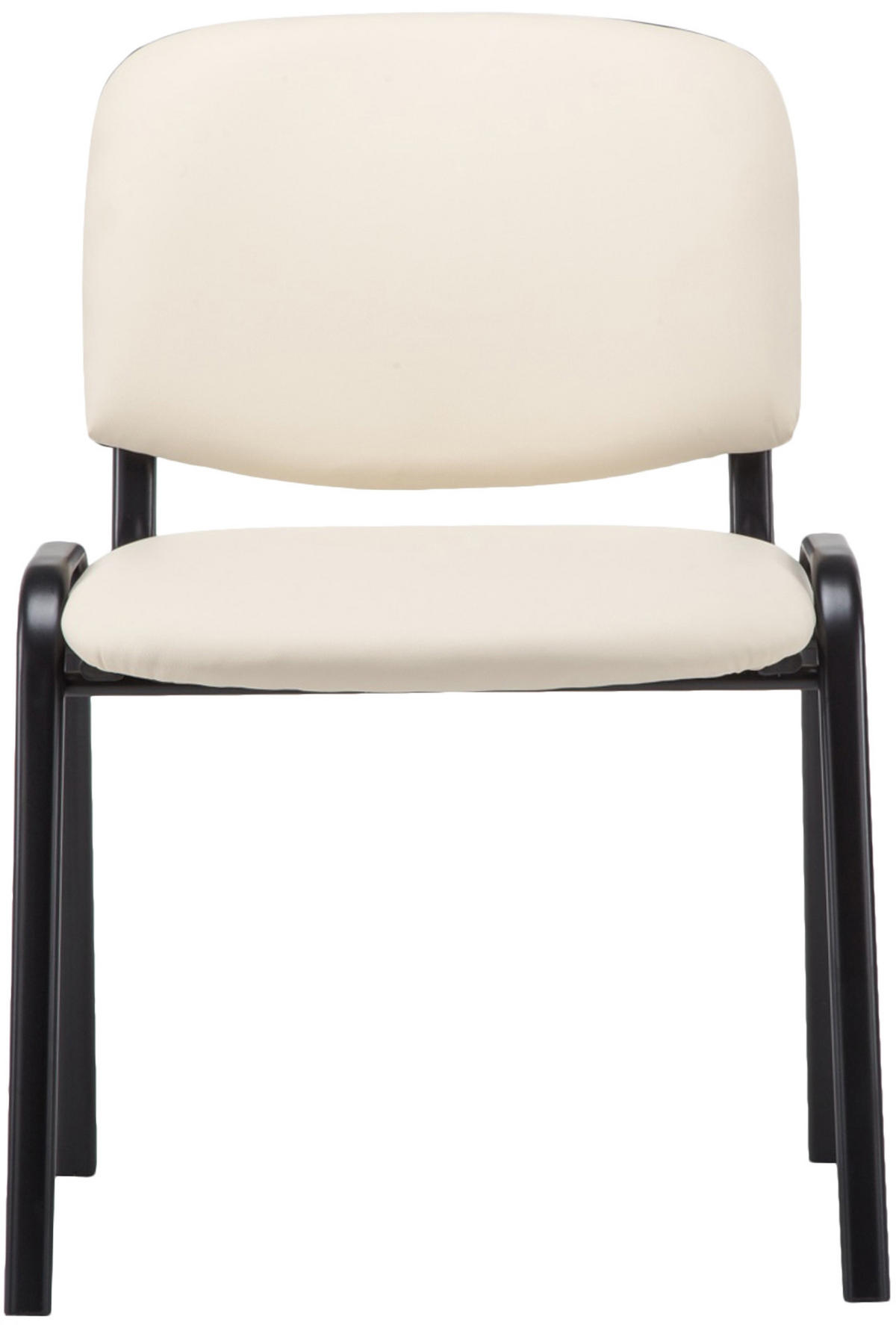 BESUCHERSTUHL Lederlook creme - Creme/Schwarz, Textil/Metall (53/83/53cm) - CLP