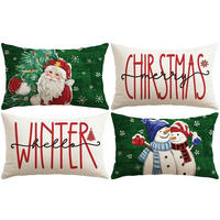 KISSENBEZUG 4er Set Weihnachtsmotiv 30 x 50 cm - Multicolor, Textil (30/50cm)
