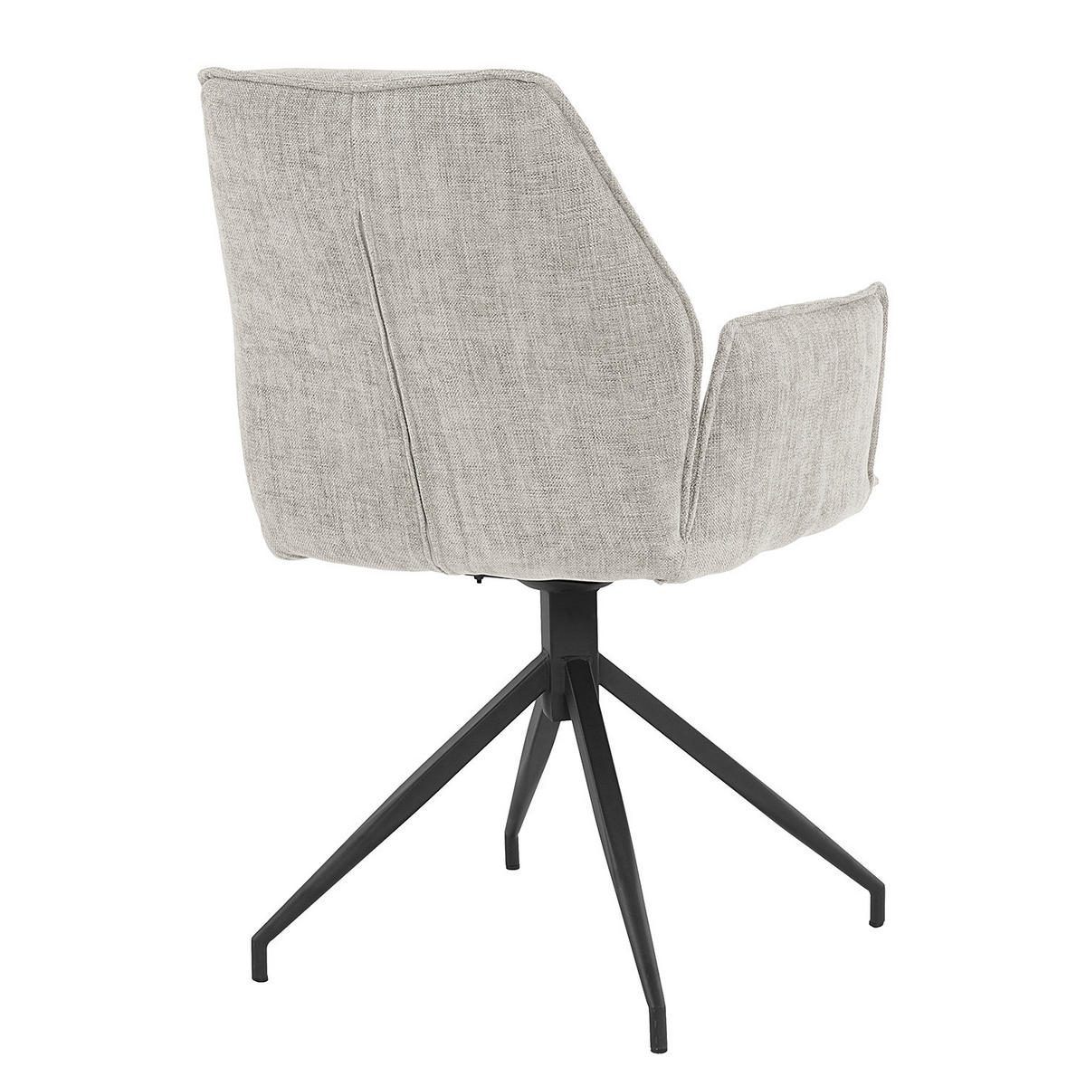 DREHBARER ARMLEHNENSTUHL - Hellgrau, Textil/Metall (58/90/60cm) - home24