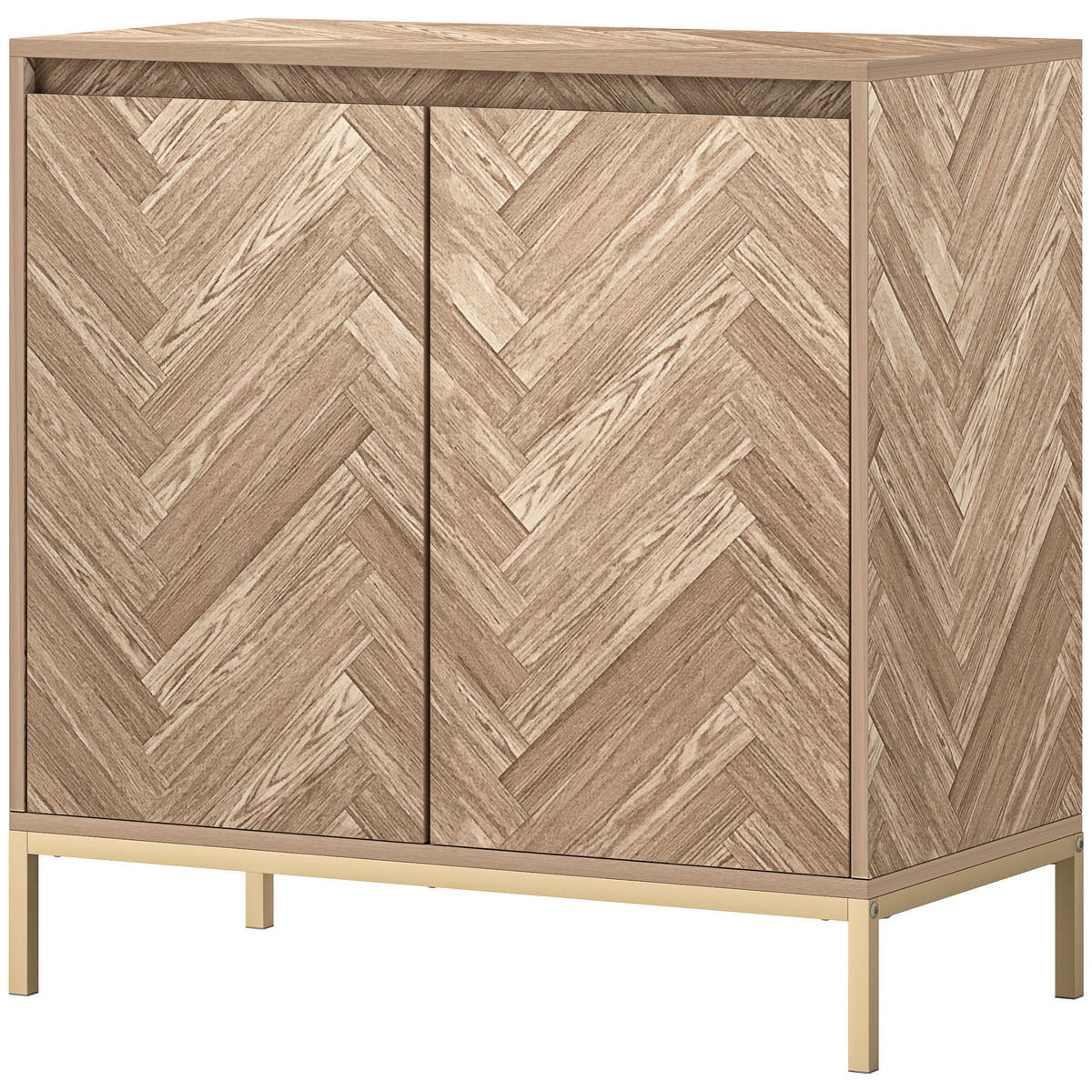 SIDEBOARD Eiche-Nachbildung, 2 Türen, 78/40/78 cm - Naturfarben, Holz (78/78/40cm) - PANGIVO